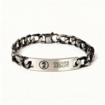 Pulsera "Black&Steel Plate...