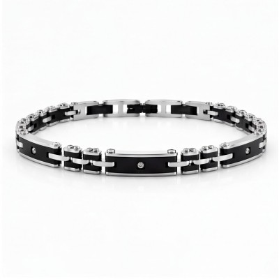 Pulsera 3 Diamantes Negra |...