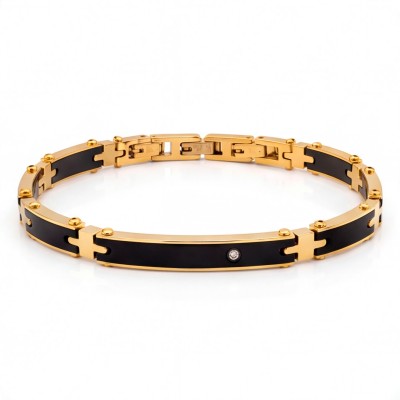 Pulsera Pez Negra Dorada...